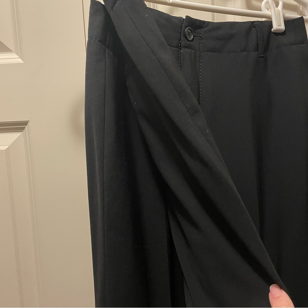 2-Banana Republic Contoured Fit Stretch Black Work Dress Pants - Wider Leg Sz 0